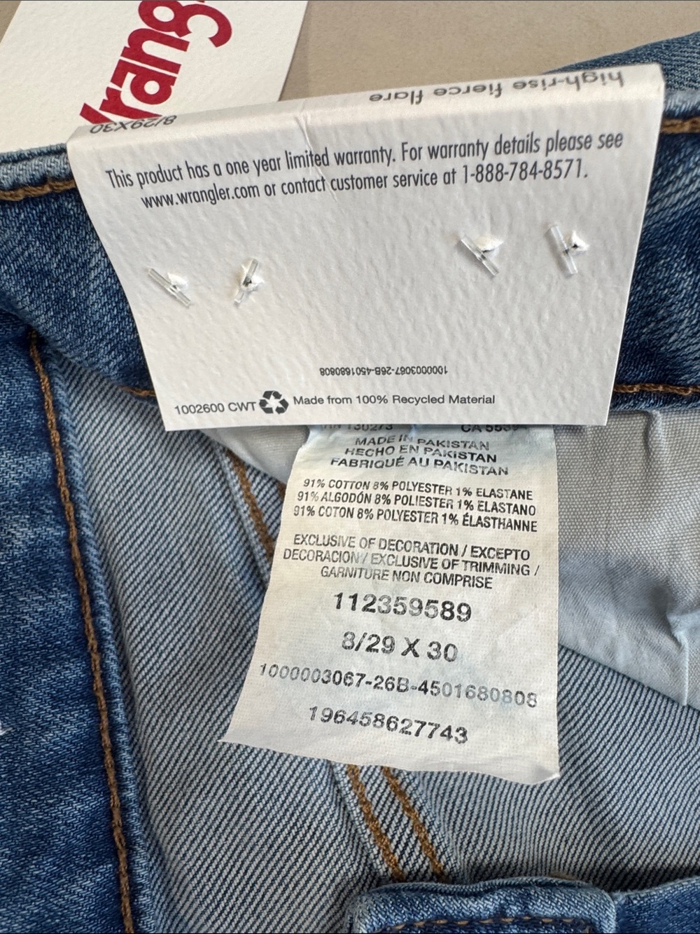 Wrangler Blue Flare Jeans with Multicolor Embroidered Pockets - Picture 3 of 4